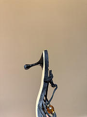 Okify Jimmy Choo Black Suede High Heel Sandals With Rhinestone 6.5cm (has big size) - 4