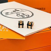 Okify Hermes Rose Gold Earrings Black H  - 6