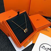 Okify Hermes Gold Necklace Black H  - 6