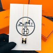 Okify Hermes Gold Necklace Black H  - 4
