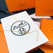 Okify Hermes Gold Necklace Black H  - 2