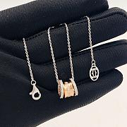 Okify Cartier 3 Circle Pendants Silver Gold Necklace With Diamonds - 4