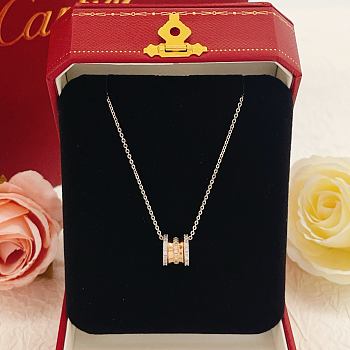 Okify Cartier 3 Circle Pendants Silver Gold Necklace With Diamonds