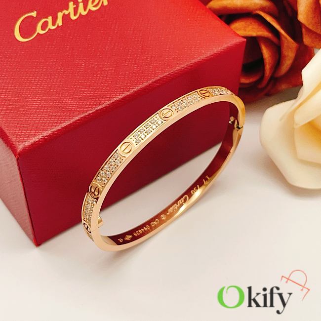 Okify Cartier Rose Gold Bracelet With Diamonds - 1