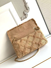 Okify CC Tweed Nature Straw Maxi Flap Bag 38x21x11cm - 6