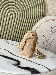 Okify CC Tweed Nature Straw Flap Bag 27cm - 6