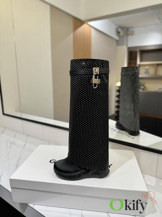 Okify Givenchy Black Women Boots With White Dots - 1