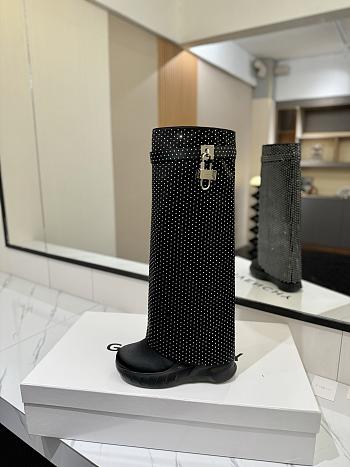 Okify Givenchy Black Women Boots With White Dots