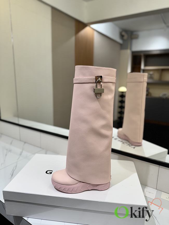 Okify Givenchy Women Pink High Boots 29655 - 1