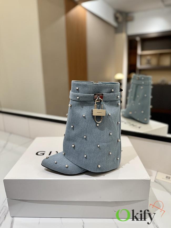 Okify Givenchy Denim Woman Boots With Pearls 8.5cm  - 1
