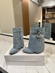 Okify Givenchy Denim Woman Boots With Pearls 8.5cm  - 4