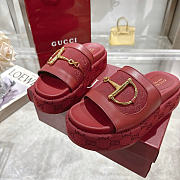 Okify Gucci Softbit Red Women Platform Sandals 5.5cm (has big size) - 2