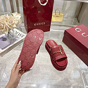 Okify Gucci Softbit Red Women Platform Sandals 5.5cm (has big size) - 4