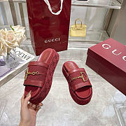 Okify Gucci Softbit Red Women Platform Sandals 5.5cm (has big size) - 3
