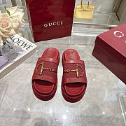 Okify Gucci Softbit Red Women Platform Sandals 5.5cm (has big size) - 1