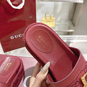 Okify Gucci Softbit Red Women Platform Sandals 5.5cm (has big size) - 6