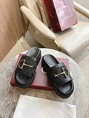 Okify Gucci Softbit Black Women Platform Sandals 5.5cm (has big size) - 6
