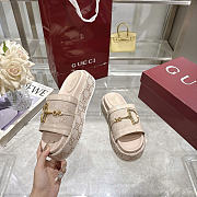 Okify Gucci Softbit Beige Women Platform Sandals 5.5cm (has big size) - 3