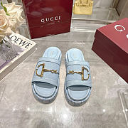 Okify Gucci Softbit Blue Women Platform Sandals 5.5cm (has big size) - 1