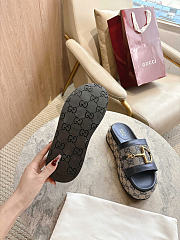 Okify Gucci Softbit Dark Blue Women Platform Sandals 5.5cm (has big size) - 4