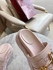 Okify Gucci Softbit Pink Women Platform Sandals 5.5cm (has big size) - 6