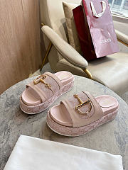 Okify Gucci Softbit Pink Women Platform Sandals 5.5cm (has big size) - 3