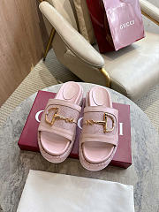 Okify Gucci Softbit Pink Women Platform Sandals 5.5cm (has big size) - 1