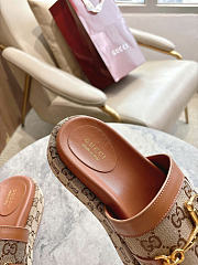 Okify Gucci Softbit Brown Women Platform Sandals 5.5cm (has big size) - 5