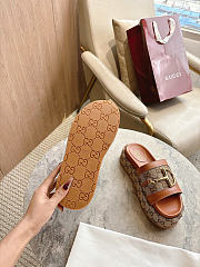 Okify Gucci Softbit Brown Women Platform Sandals 5.5cm (has big size) - 4