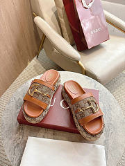 Okify Gucci Softbit Brown Women Platform Sandals 5.5cm (has big size) - 2