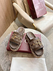 Okify Gucci Softbit Dark Brown Women Platform Sandals 5.5cm (has big size) - 3