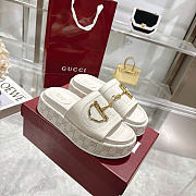 Okify Gucci Softbit White Women Platform Sandals 5.5cm (has big size) - 2