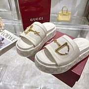 Okify Gucci Softbit White Women Platform Sandals 5.5cm (has big size) - 5