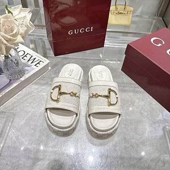 Okify Gucci Softbit White Women Platform Sandals 5.5cm (has big size)