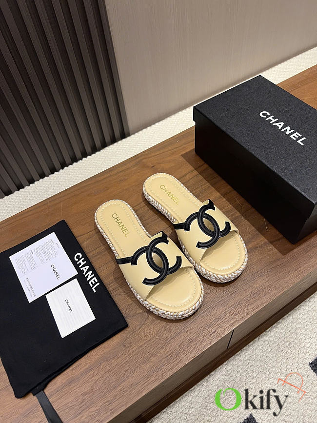 Okify CC Beige Women Slides 29689 - 1