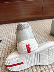 Okify Prada America Cup Light Gray Patent Unisex Sneakers (has big size) - 2