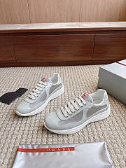 Okify Prada America Cup Light Gray Patent Unisex Sneakers (has big size) - 3