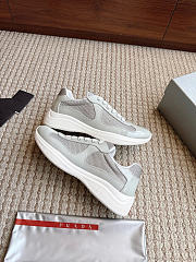 Okify Prada America Cup Light Gray Patent Unisex Sneakers (has big size) - 4