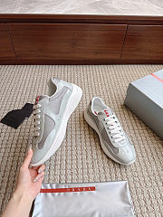 Okify Prada America Cup Light Gray Patent Unisex Sneakers (has big size) - 5