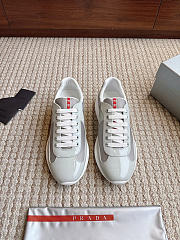 Okify Prada America Cup Light Gray Patent Unisex Sneakers (has big size) - 1