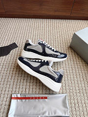Okify Prada America Cup Dark Blue Patent Unisex Sneakers (has big size) - 4