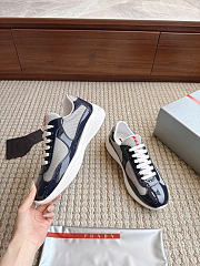 Okify Prada America Cup Dark Blue Patent Unisex Sneakers (has big size) - 5