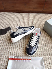 Okify Prada America Cup Dark Blue Patent Unisex Sneakers (has big size) - 2