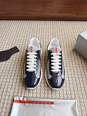 Okify Prada America Cup Dark Blue Patent Unisex Sneakers (has big size) - 1