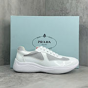 Okify Prada America Cup White Patent Unisex Sneakers (has big size) - 1
