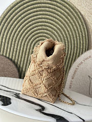 Okify CC Natural Tweed And Raffia Tote Bag 48x35x17cm - 5