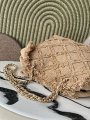 Okify CC Natural Tweed And Raffia Tote Bag 48x35x17cm - 6