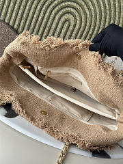 Okify CC Natural Tweed And Raffia Tote Bag 48x35x17cm - 3