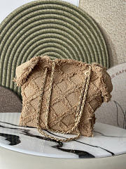 Okify CC Natural Tweed And Raffia Tote Bag 48x35x17cm - 2