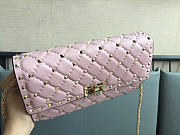 Okify Valentino Rockstud Spike Nappa Leather Crossbody Clutch Bag Light Pink 23.5x14.5x4.5cm - 5